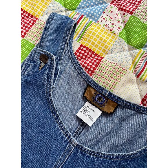 Vintage 90s Denim Overalls Jumpsuit Blue Coveralls Dungarees // Size Large - Picture 3 of 4